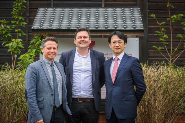 Nigel Huddleston MP, Phil Maclean and Minister Yasuyuki Okazaki, Minister for Public Diplomacy and Press